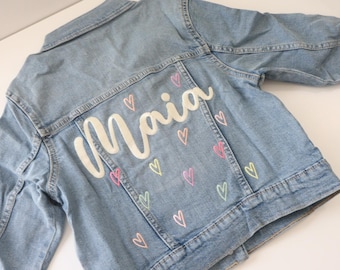 Name Jacket, Embroidered Denim Jacket, Custom Denim Jacket, Personalized Denim Jacket, Child Denim Jacket, Denim Name Jacket