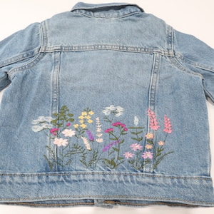 Jean Jacket, Embroidered Wildflower Jacket, Embroidered Denim Jacket, Embroidered Denim Jacket, Denim Jacket