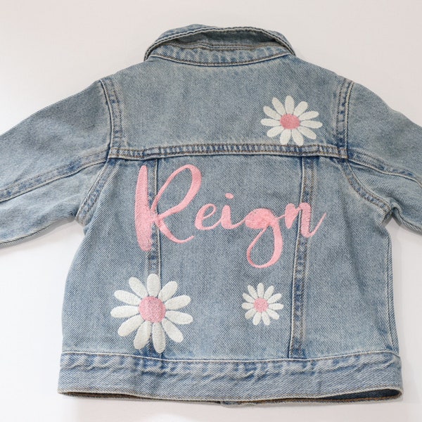 Name Jacket, Embroidered Denim Jacket, Custom Denim Jacket, Personalized Denim Jacket, Child Denim Jacket, Denim Name Jacket