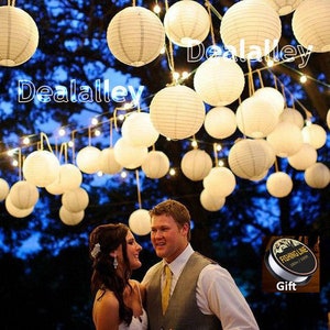 48 LED White Balloon Paper Lantern Light Wedding Christmas Floral Decoration 48 LED White Balloon Paper Lantern Light Wedding Christmas Floral Decoration
