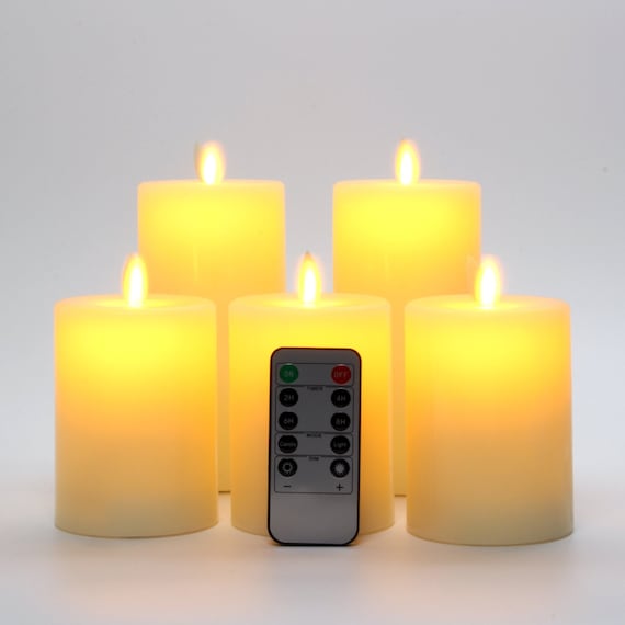 Flat Top Flameless Candles Set Remote Control Timer Real in India - Etsy
