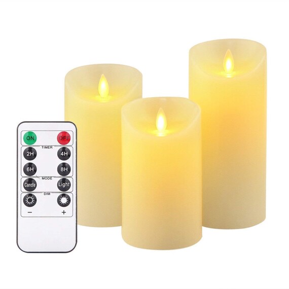 Flameless Candles Set of 3 D 3.15 x H 4 5 Etsy