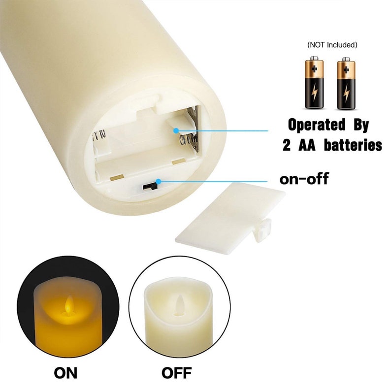 Flameless Candles Set of 5 D 2 X H 5 5.5 Etsy