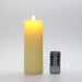 Flameless LED Candles with Flat Top, Real Wax Pillar Candle & Moving Flame Wick, Remote Control Timer, Champagne, Φ3' 