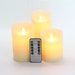 Flameless Candles Set of 3 (D 3.15' x H 4' 5' 6') Real Wax Pillars & Moving Flame Wick LED Candles With 10-Key Remote Control Timer Function 