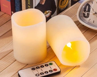 Trænge ind melodrama svært Pack of 12 Flameless Candles Real Wax Ivory LED Candles Φ3 X - Etsy