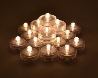 10 - 60 pcs Bright Battery Sub Led Underwater Submersible Waterproof Tea Light Candle for Wedding Party Xmas Decoration