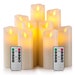 Flameless Candles Set of 9 (H 5' 5.5' 6' 7' 8' 9') Battery Operated Real Wax Pillars & Moving Flame Wick LED Candles w/ Remote Control Timer 
