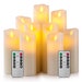 Flameless Candles Set of 9 (H 5' 5.5' 6' 7' 8' 9') Battery Operated Real Wax Pillars & Moving Flame Wick LED Candles w/ Remote Control Timer 