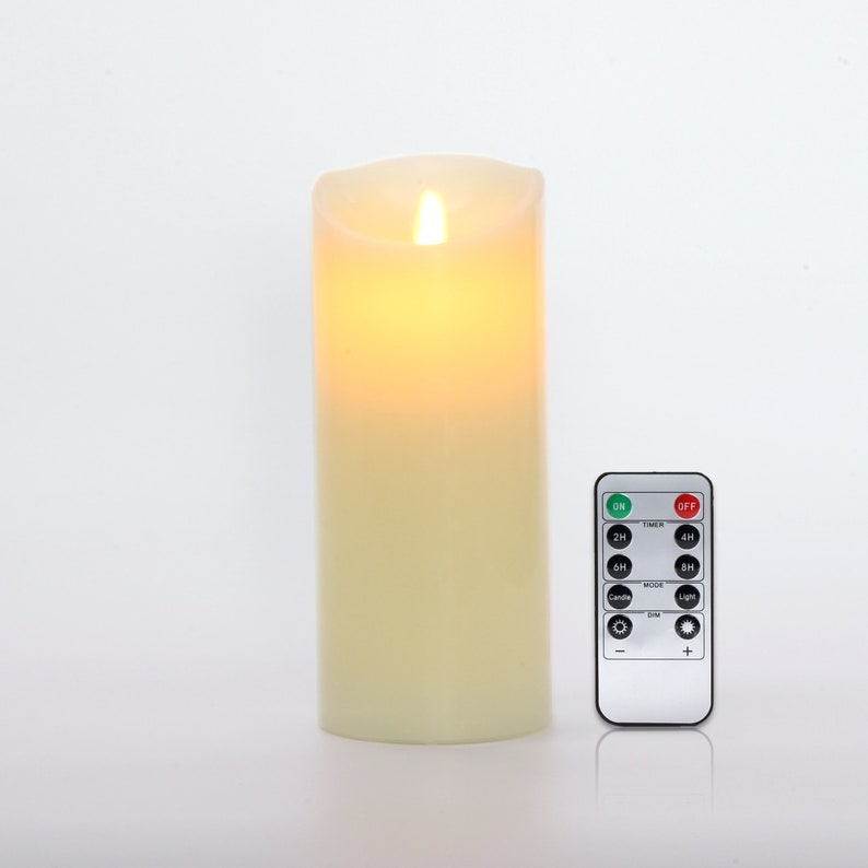 Velas LED de llama danzante con control remoto RG Diámetro 8 Velas LED de llama danzante con control remoto RG Diámetro 8
