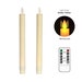Moving Flame Taper Candles with Remote and Timer, Flameless LED Candlesticks Flickering with Moving Wick, Christmas Decorations Ivory 