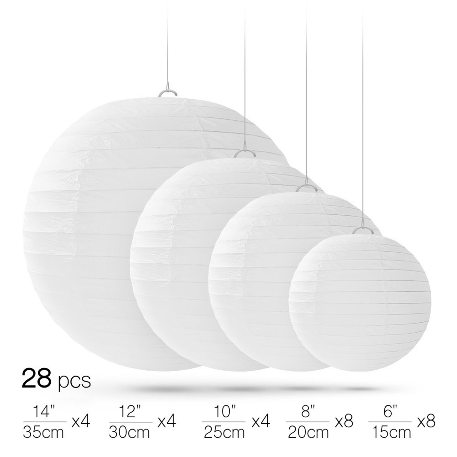 28 White Round Paper Lanterns for Weddings Birthdays Parties Etsy