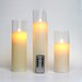 Glass Flameless Candles Set 8' 10' 12' Battery Operated Real Wax Pillars Glass LED Candles With Remote Control Cycling Timer 
