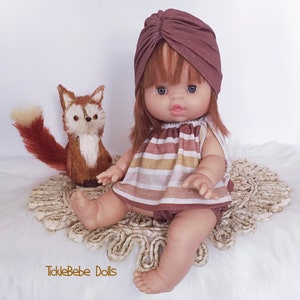 Doll Clothes - Tie Top Only - Fall - Rust, Gold Stripes - Premium Jersey Knit - TickleBebe Dolls