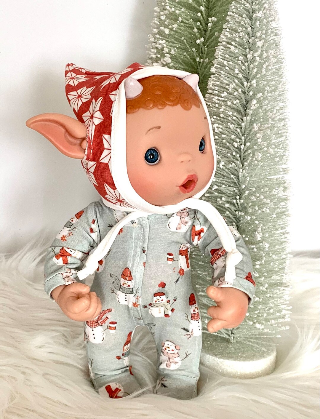 Very Elf Pyjamas Doll Clothes - Elf Pajamas Only - Christmas - Holiday - Snowman Print ...