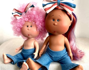 Doll Clothes - 12” Mia or 9” Mini Mia - Flare Blue Jeans Only - Bell Bottoms - Stretch Denim - TickleBebe Dolls