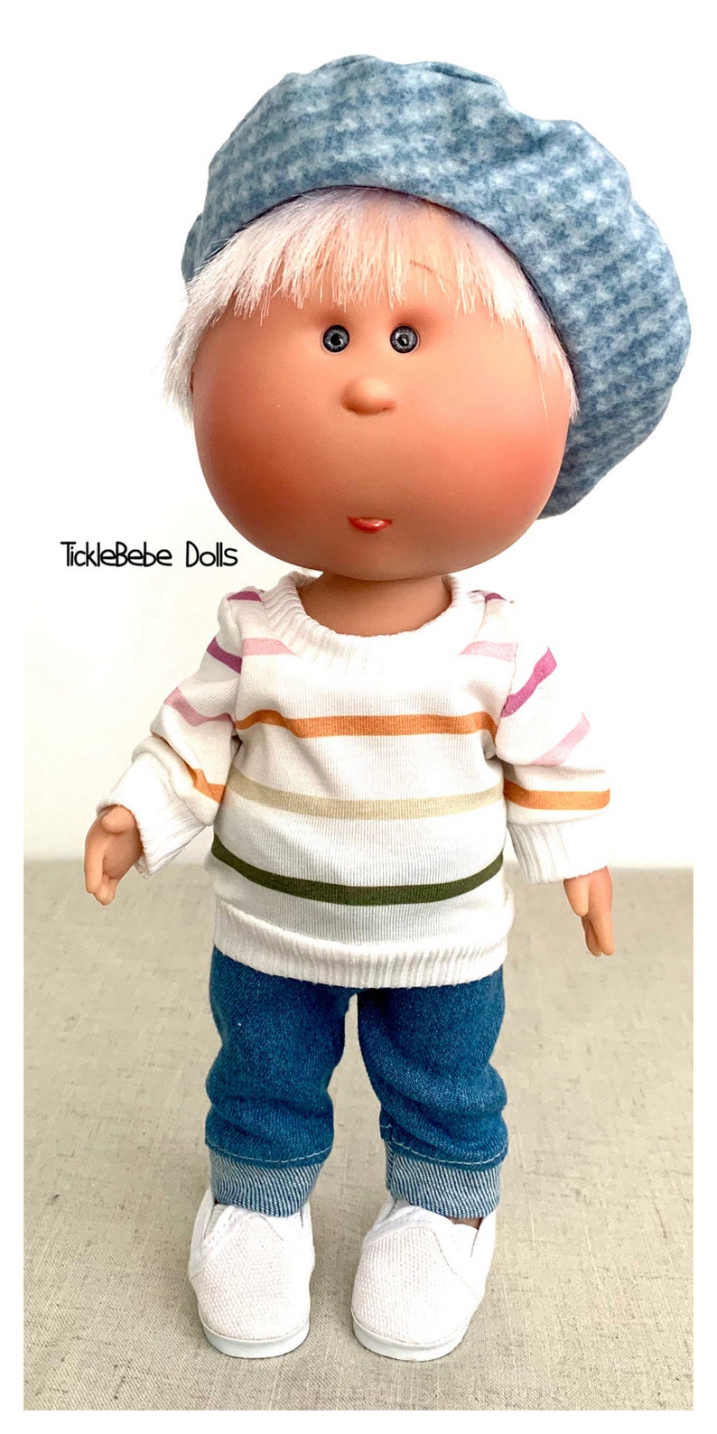 Doll Clothes 12 Mia / Mio Winter Oversized Top Only Spring Variety Stripes Premium Jersey Knit TickleBebe Dolls image 2