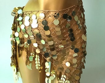 6 PCs Silver Coins Belly Dance Scarf Belt Hip Skirt Velvet Gemstone Sequin Band 6 PCs Silver Coins Belly Dance Scarf Belt Hip Skirt Velvet Gemstone Sequin Band