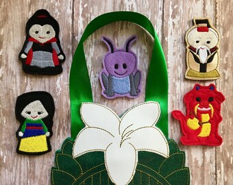 Princess Inspired Finger Puppet Set With Case