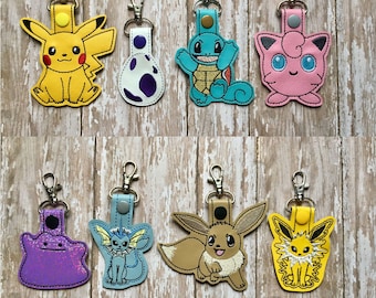 Anime Key Keychains, Zipper Pull, Luggage Tag, Backpack Charm, Purse Charm, Stocking Stuffer, Birthday Party Favor