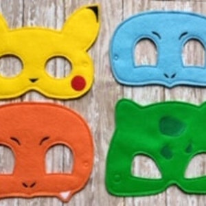 Inspired character felt masks great for dress up, costumes, Halloween, Cosplay, party favors and pretend play