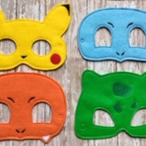 Inspired character felt masks great for dress up, costumes, Halloween, Cosplay, party favors and pretend play