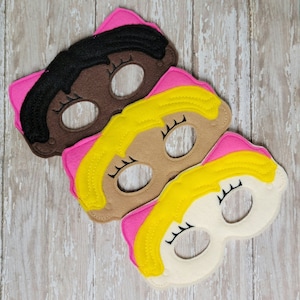 Inspired Retro Girl Toy Doll Face Mask Great for Birthday Parties, dress up, Cosplay, party favors or Halloween Costumes