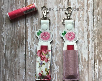 Spring Roses Lip Balm Holder, Lip Balm Holder, Lip Balm Keychain, Pink Flowers Lip Balm Coz, Roses keychain