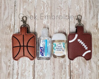 Sports Sanitizer Holder, Sanitizer Holder, Hand Sanitizer Keychain, Hand Sanitizer , Baby Bag Clip, Basketball, Football