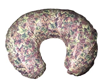 Camo Nursing Pillow Cover, Breastfeeding, Nursery, Baby, Brown and Green Leaves, Trees, Forest, Hunting