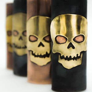 Skull Metal lighter case handmade metal lighter cover Custom made with Copper & Brass from California real metal lighter sleeve handmade
