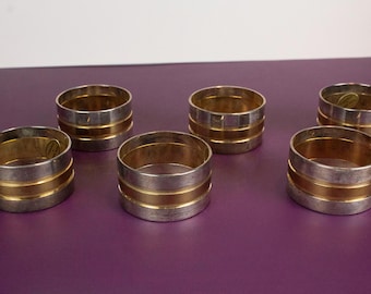 Antique Plate Rings Vintage Set of 4 Geometric Silver Plate Napkin Rings With Storage Box ...