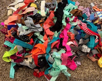Lot of Fold Over Elastic - Cut to length for hair ties - approx 9 inches