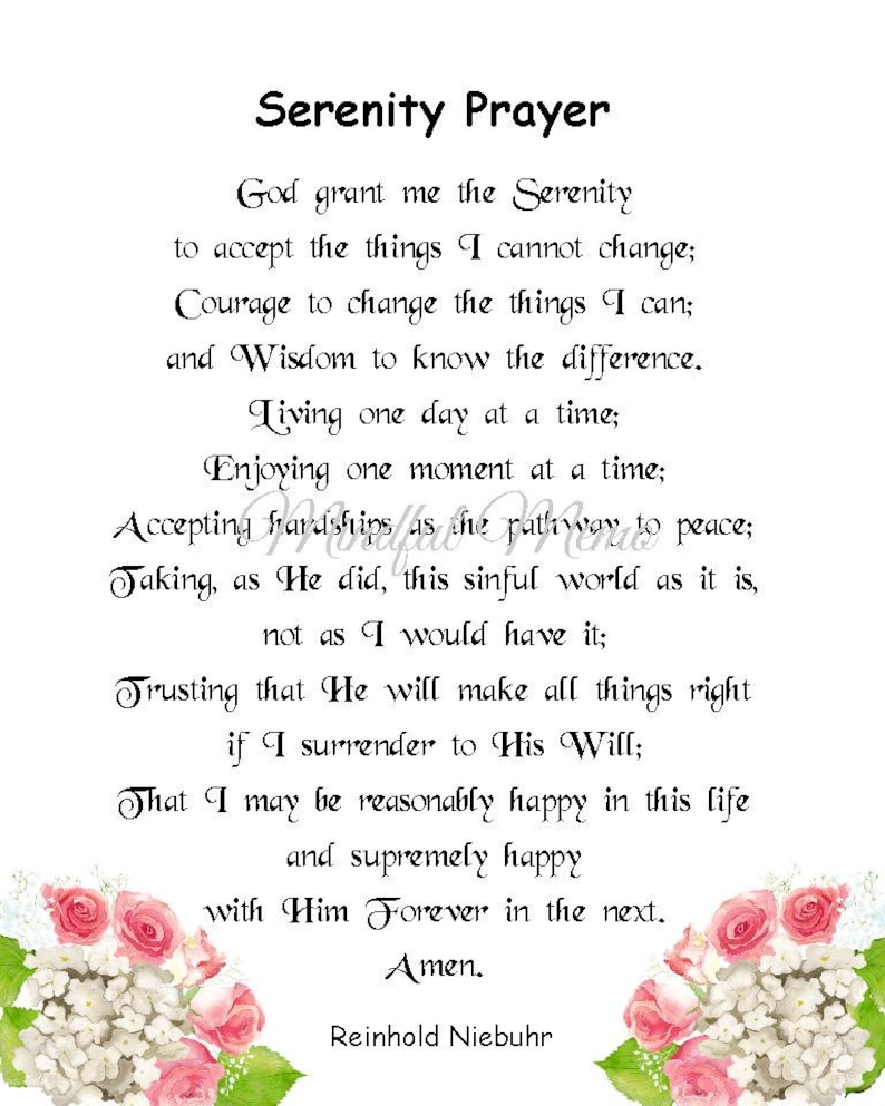 Serenity Prayer Full Version Printable Printable World Holiday