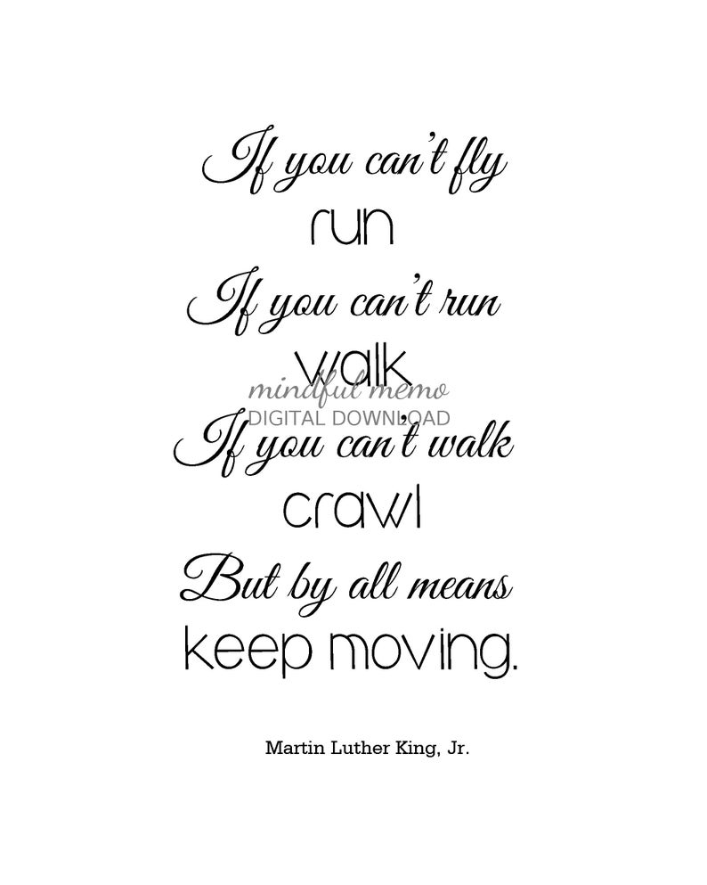 Martin Luther King Jr. If You Can't Fly Quote Dr. King Etsy UK