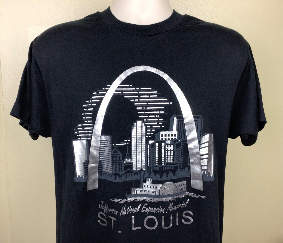 Vtg 80s St Louis T-shirt Black L Gateway Arch Screen Stars Single ...