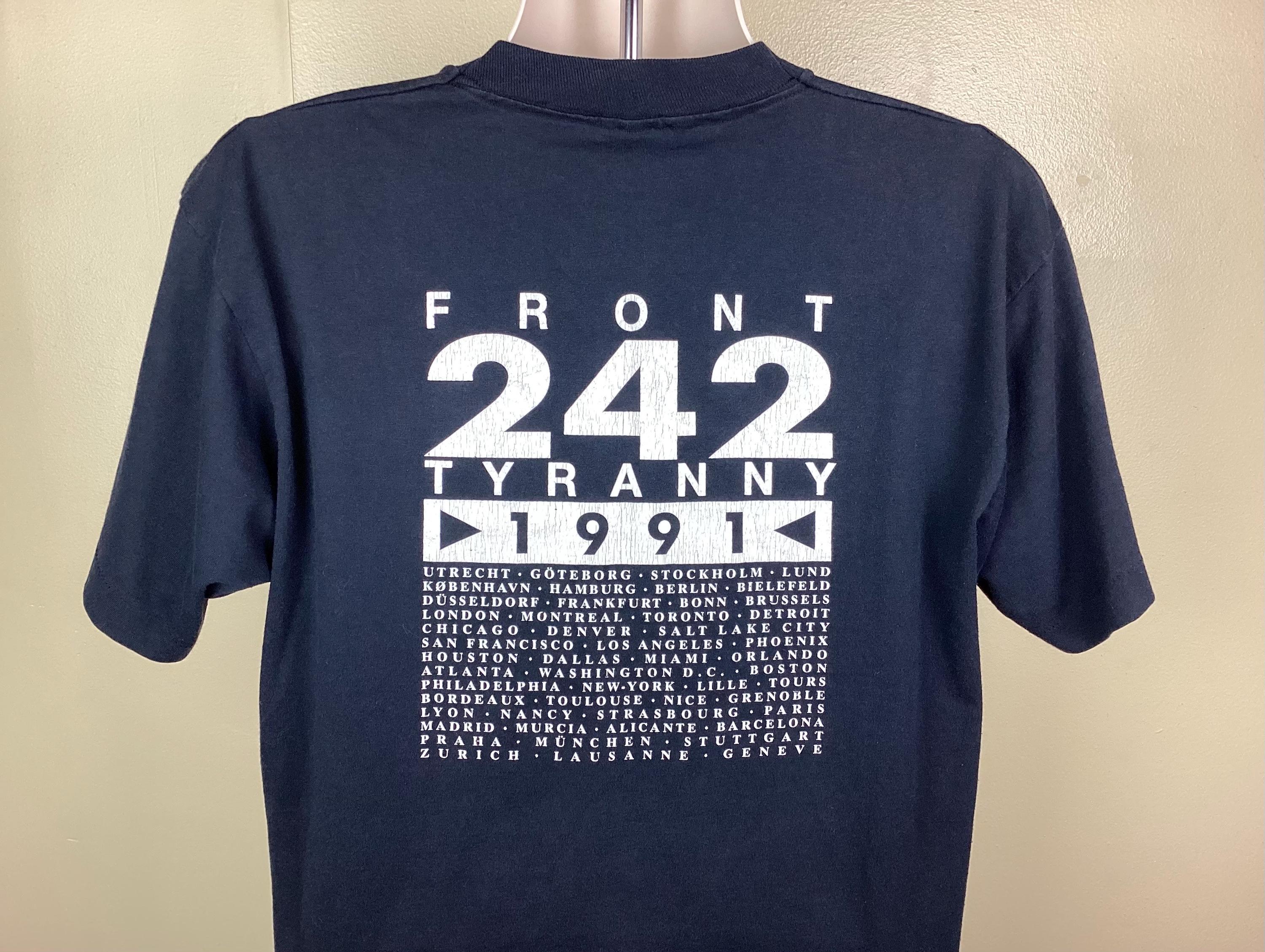 Vintage 1991 Front 242 Concert T-shirt Black XL 90s Tyranny for