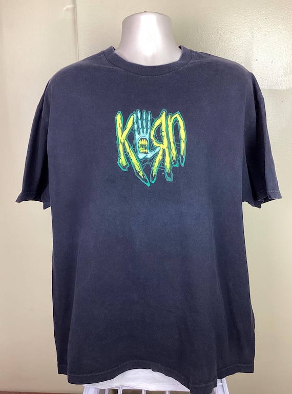 Vtg 2001 Korn T-shirt Black XL Y2K Giant Tag Nu Metal Heavy Hard