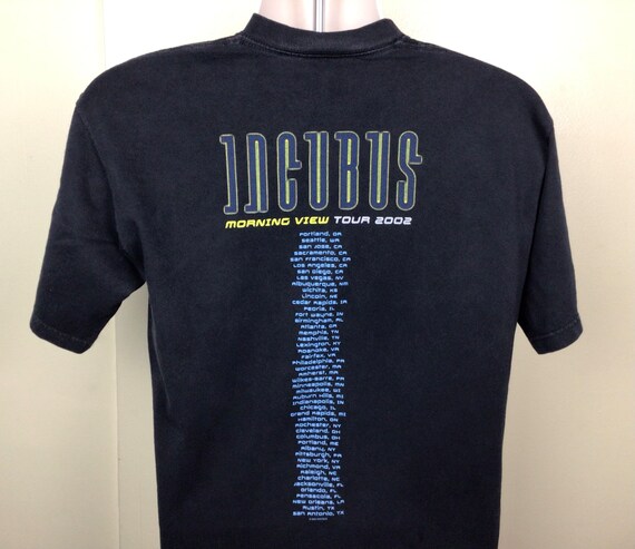 Vtg 2002 Incubus Concert T-shirt Black M Y2K Morning View Tour Nu