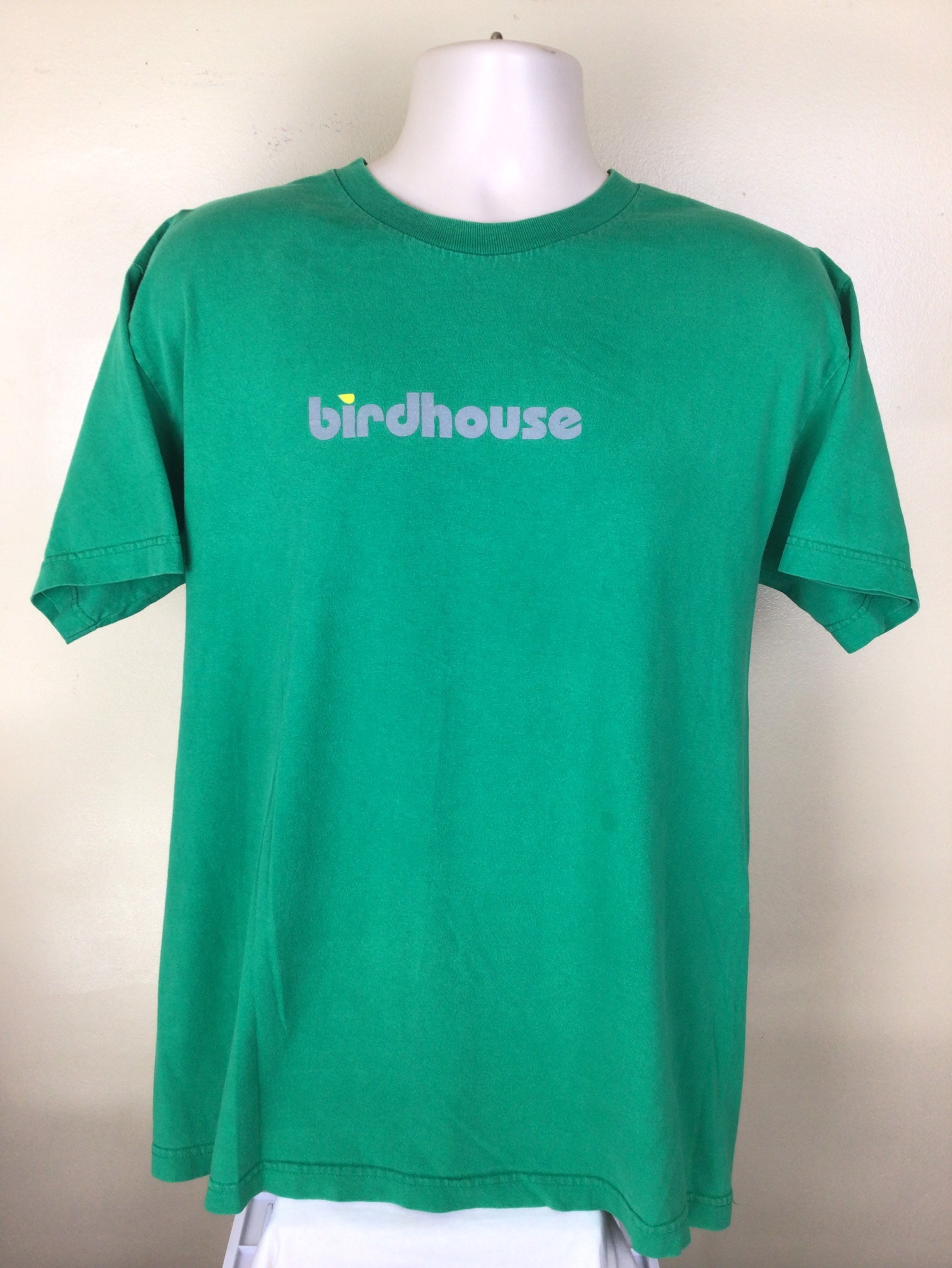 Vtg 90s Birdhouse Logo T-shirt Green L Skateboard Skate Brand Made