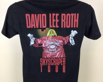 Vtg 1988 David Lee Roth Skyscraper Concert T-shirt Black S/M 80s