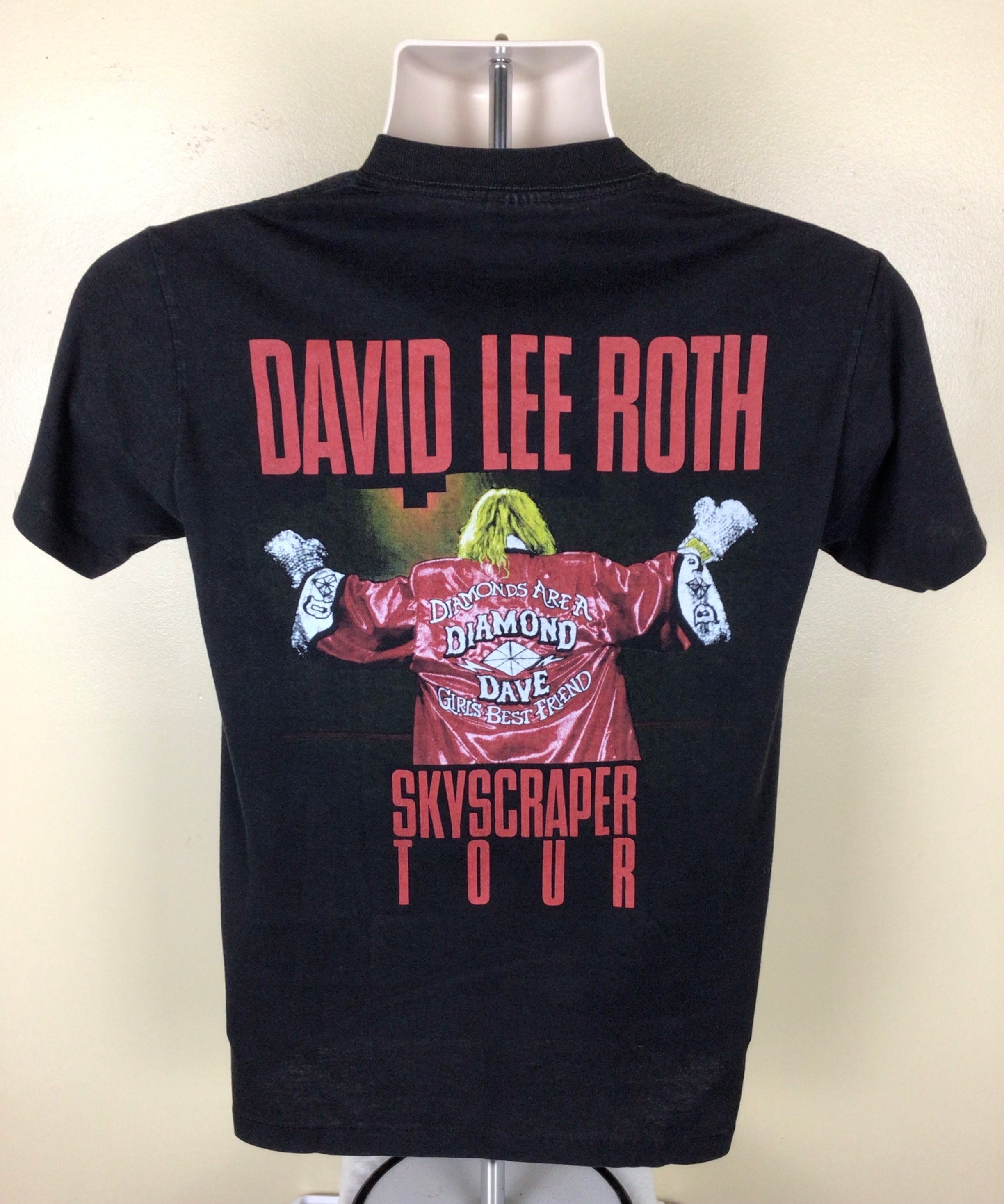 Vtg 1988 David Lee Roth Skyscraper Concert T-shirt Black S/M 80s