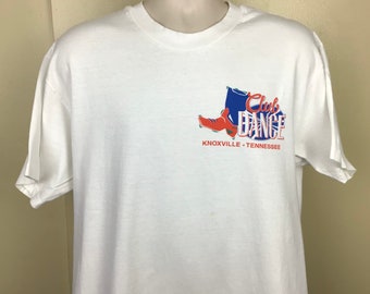 Vtg 90s TNN Club Dance T-Shirt White L Knoxville Tennessee Country Music TV Show