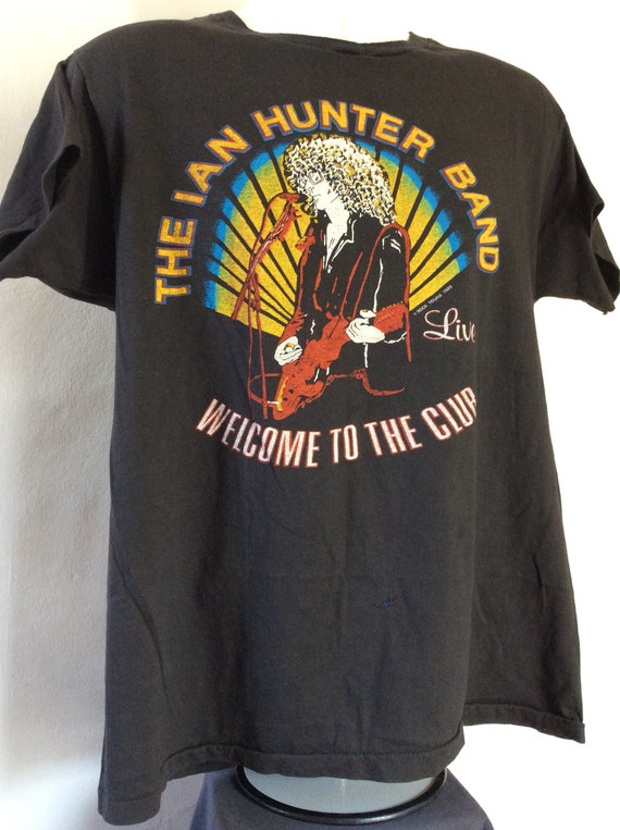 Vtg 1980 Ian Hunter Band Concert T-Shirt Black L/… - image 4