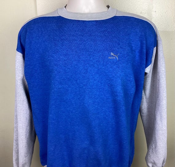Vtg 80s Puma Color Block Ringer Crewneck Sweatshi… - image 1