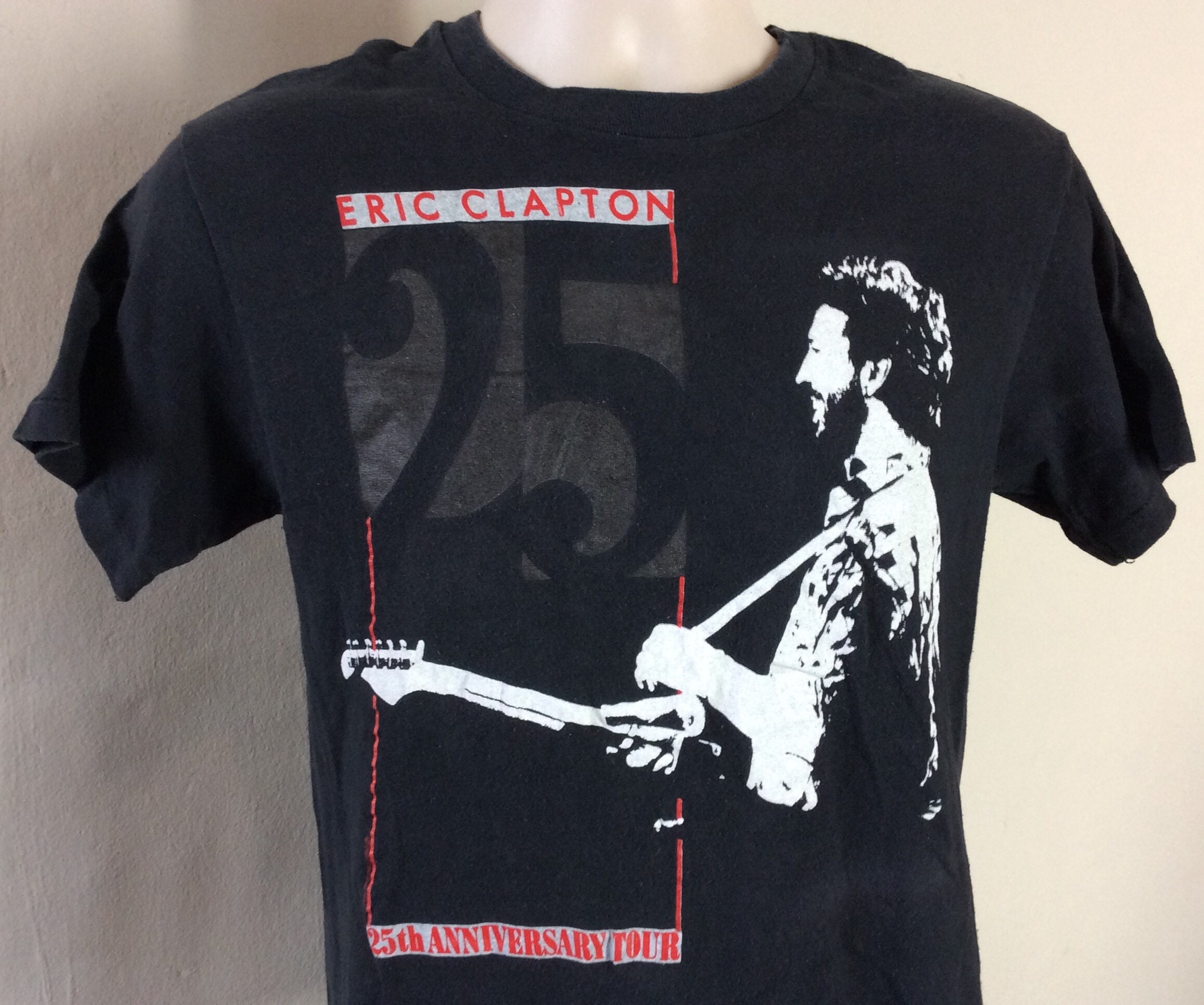 Vtg 1988 Eric Clapton Concert T-shirt Black S/M 80s Classic Rock 