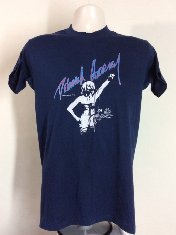 Vtg 1980 Deborah Harry Of Blondie T-Shirt Blue S … - image 2