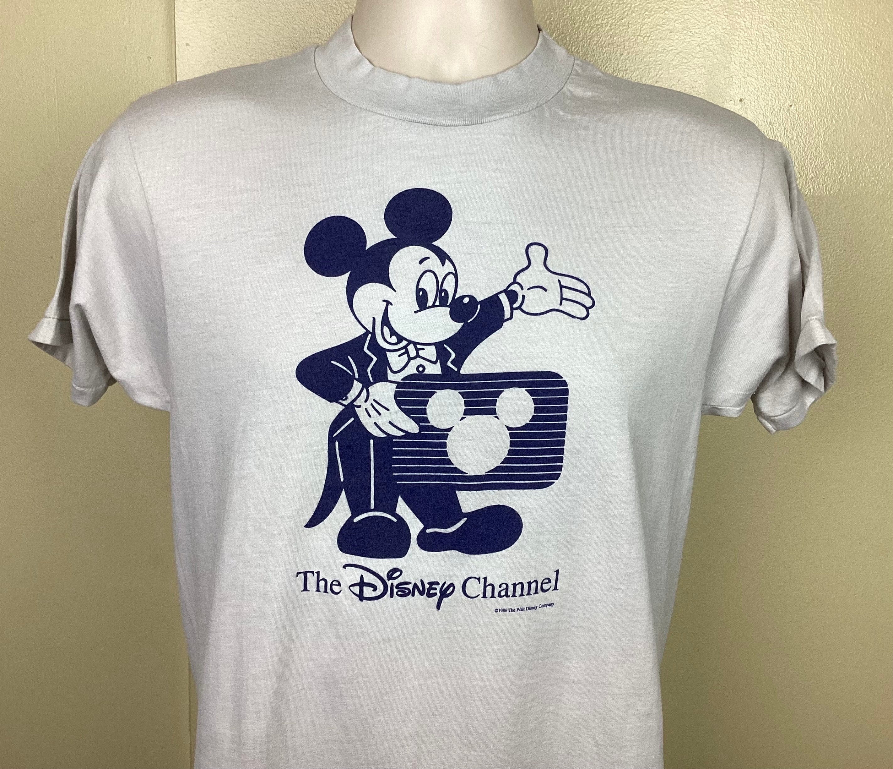 Vtg 1986 the Disney Channel T-shirt Gray S/M 80s Mickey Vtg 1986 the Disney Channel T-shirt Gray S/M 80s Mickey