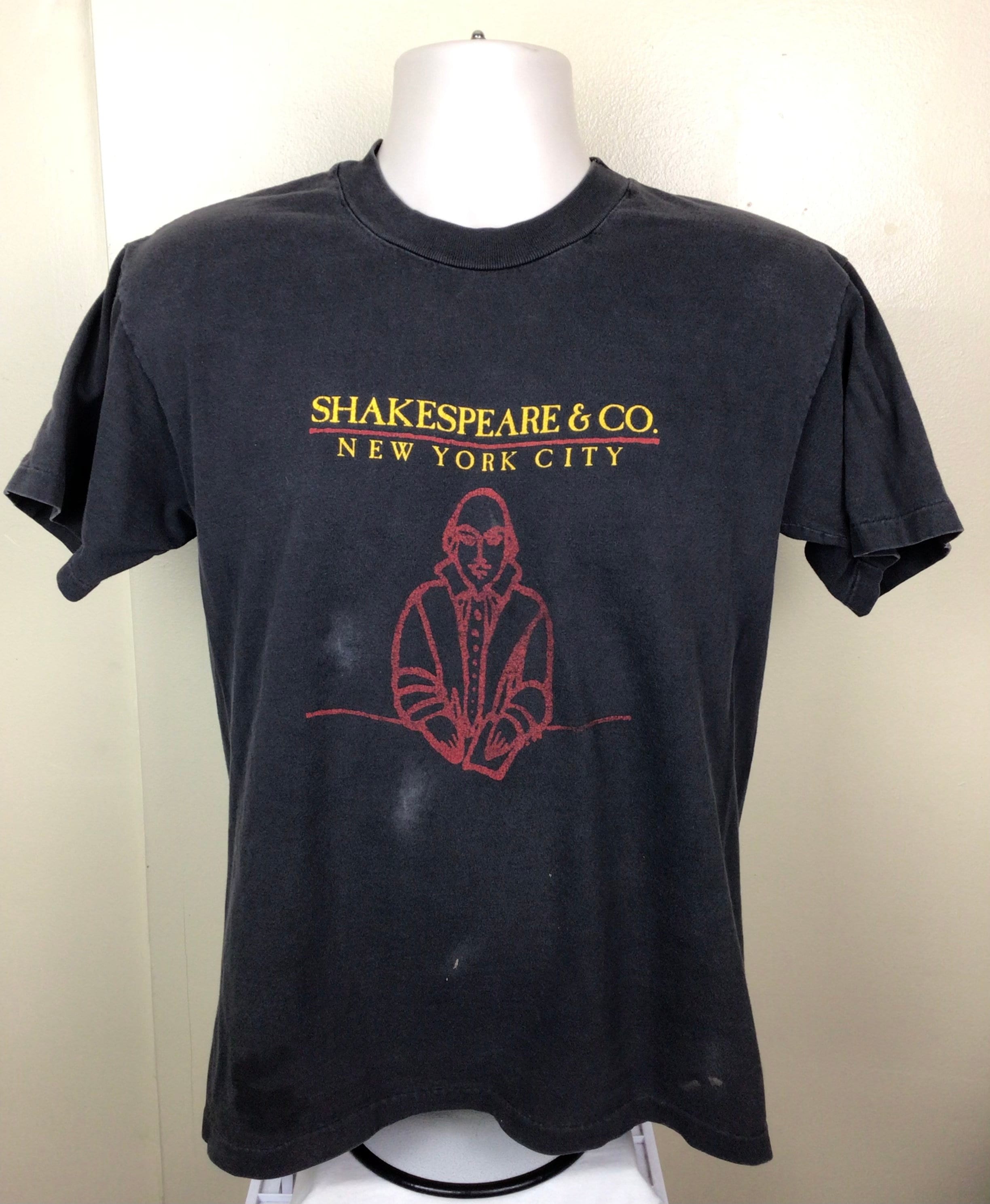Vtg 90s Shakespeare & Co New York City T-shirt Black M and Company 