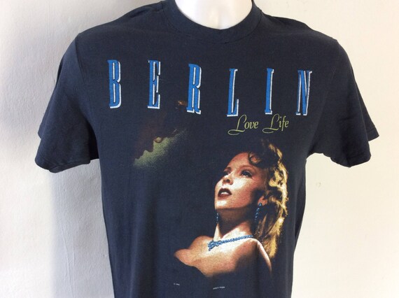 Vtg 1984 Berlin Love Life Tour Concert T-Shirt Bl… - image 2